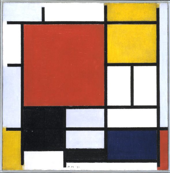 Compositie met rood, geel en blauw (1921) olieverf op doek - Gemeentemuseum Den Haag