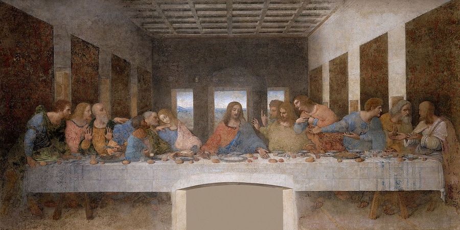  The Last Supper/ Il Cenacolo/ L'Ultima Cena 15th-century mural by Leonardo da Vinci at refectory of the Convent of Santa Maria delle Grazie in Milan, Italy