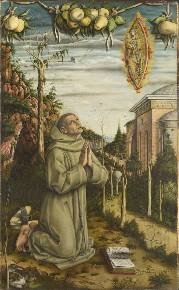 Carlo Crivelli The Vision of the Blessed Gabriele (c. 1489) Egg and oil on poplar 141 x 87 cm © The National Gallery, London. NG668. Carlo Crivelli